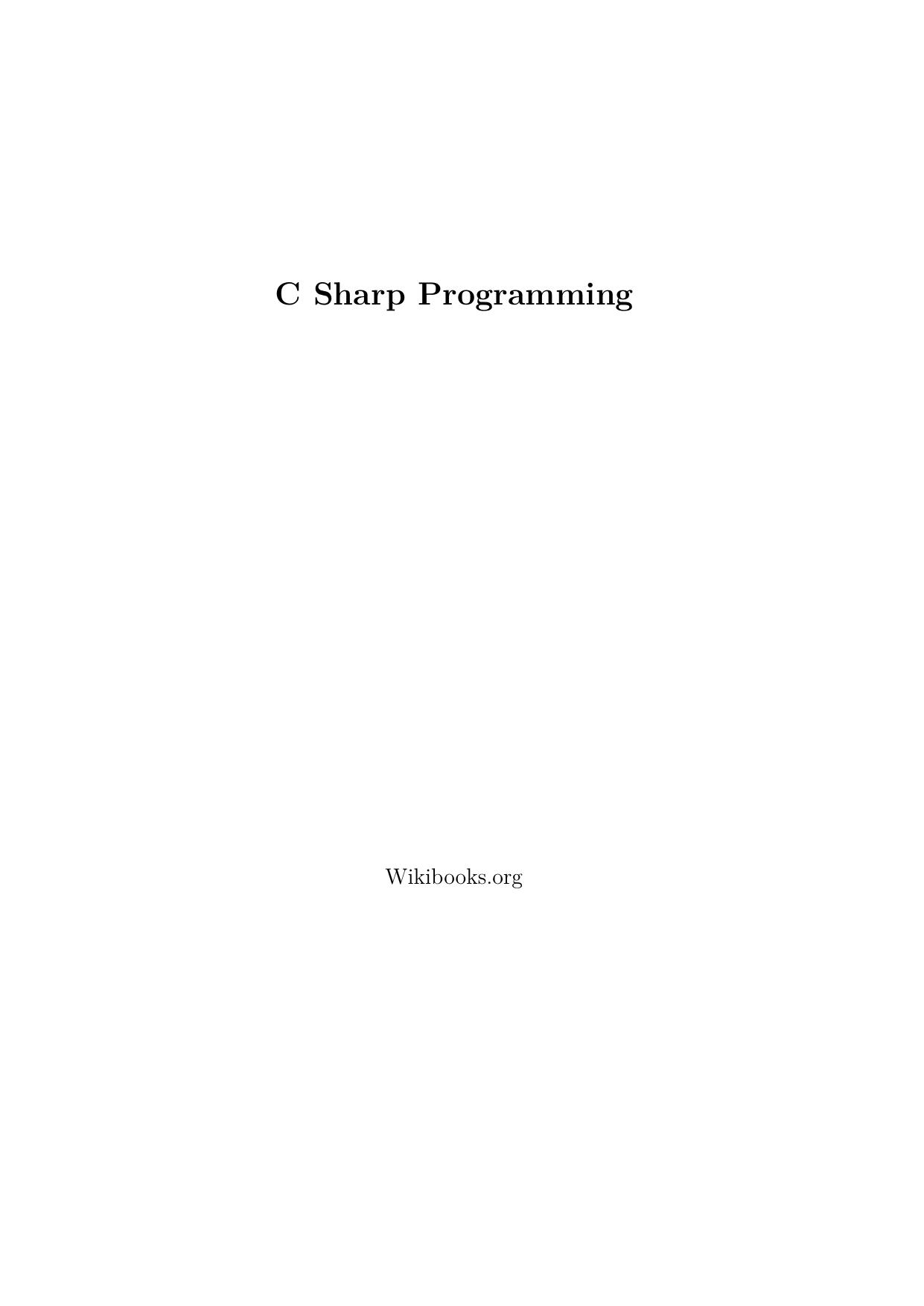 C Sharp Programming